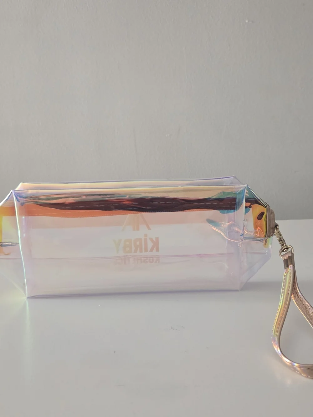 Kirby Kosmetics Clear Iridescent Plastic Zipper Makeup Bag Pouch &  Lip Oil